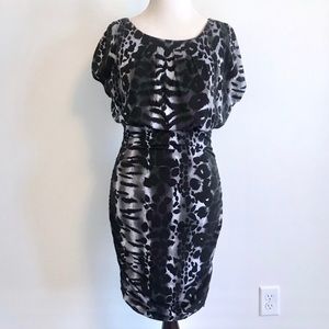 Dark Leopard Print Sheath Dress Size 6